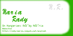 maria rady business card